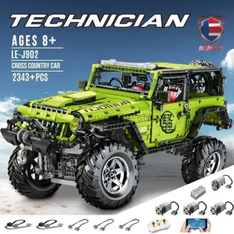 Jeep from Technic Bricks Remote Controlled 3 motors and Servo 2343 pieces