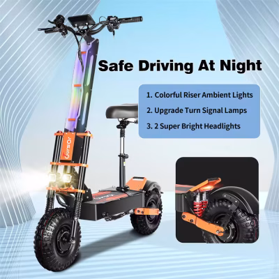 X8P elektrisk scooter 60V 38.8AH batteri 4000W*2 motorer 14 tommer