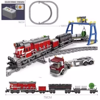 cbncbcb City Transportzug aus Bausteinen mit Antrieb 1170 Teile