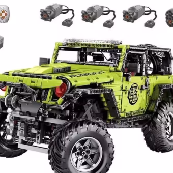Jeep de tijolos Technic Controle remoto 3 motores e servo 2343 peças - Motor elétrico