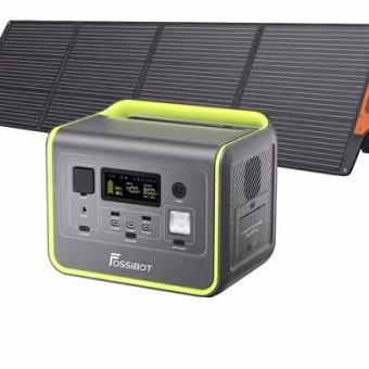 F800 Premium Solkraftværk + SP200 solpanel, 512Wh LiFePO4 batteri, 800W AC udgang