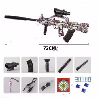 Electric Aug Blaster Automatic - Gel Ball Rifle - Piros