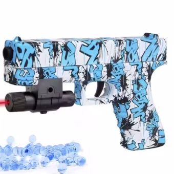 Ρομποτικός G17 GIock Blaster - Πιστόλι με Gel Μπίλιες - Μπλε, Με red dot